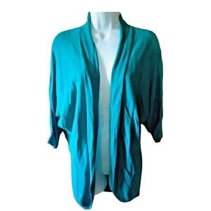 Mossimo Women's Cardigan Sweater Teal 3/4 Sleeve Open Front Lightweight Size M